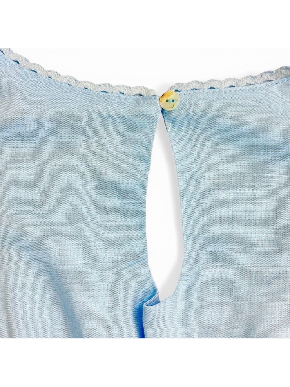 J.Marie Embroidered Flutter Sleeve Top - Light Blue NWT Medium - Picture 10 of 14